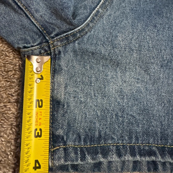High Waist Blue Denim Women's Shorts - Picture 3 of 8
